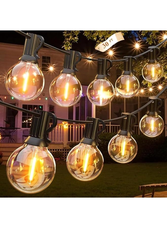 Waterproof Outdoor String Lights 25FT – 25+2 G40 Shatterproof LED Bulbs, Connectable Patio & Party Lighting - Image 1